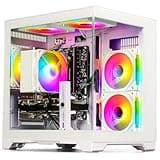 LXZ Gaming PC Desktop Computer - Ryzen 5 4500, Radeon RX 6500XT 4GB, 16GB DDR4 RAM, 512GB NVME SSD, Prebuilt Tower PC for Home & Office Work Every Day Use (White)
