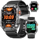 PODOEIL Military Smarty Watch for Men, 2.01" Smartwatch with 1200mAh Battery, Flashlight, Answer/Make Calls, Heart Rate/Sleep Monitor 100+ Sport Modes Fitness Tracker for Android/iPhone (002)