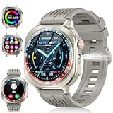 Smart Watch (Answer/Make Call), 1.43" AMOLED-3D Military Smartwatch for Men Women, Flashlight/130+ Sports/60 Days, Heart Rate/Sleep Monitor, IP68 Waterproof Fitness Activity Tracker for Android iOS