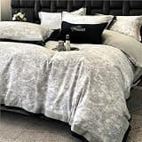 QHEVLXQI Queen Comforter Set, 100-Count Long-Staple Cotton Four-Piece Set Luxury Style Bedding(D,Queen Size)