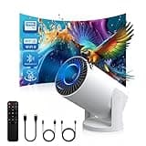 BESUS Wireless Mini Projector with WIFI 6 and 5G, 4K 1080P Support Portable Projector 180° Rotatable. 17"-140" Screen Video Projector. Compatible forSmartphone, Laptop, PC
