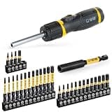 TGFTGF 13 IN 1 Magnetic Ratcheting Screwdriver 5X Speed Drive + 31PCS (T5 T6, TT7-TT40), 1” 2” S2 Steel Security Torx