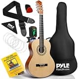 Beginner 30” Classical Acoustic Guitar - 1/4 Junior Size 6 String Linden Wood Guitar w/Gig Bag, Tuner, Nylon Strings, Picks, Strap, For Beginners, Adults - Pyle PGACLS30