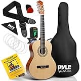 Beginner 30” Classical Acoustic Guitar - 1/4 Junior Size 6 String Linden Wood Guitar w/Gig Bag, Tuner, Nylon Strings, Picks, Strap, For Beginners, Adults - Pyle PGACLS30