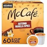 McCafe Autumn Vanilla Spice, Single Serve Coffee Keurig K-Cup Pods, Flavored Coffee, 60 Count (6 Packs of 10)