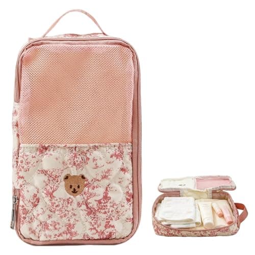 Xcvwj Diaper Bag Organizer Pouch, Portable Travel Diaper Pouch with Zipper for Stroller, Travel (Pink)