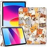 Yuxcfhjfe Case for Samsung Galaxy Tab S10 FE/S9 FE 10.9" /S9 11" /S10 Lite (SM-X400/X520/X526B/X510/X516B/X710/X716B),Foldable Stand Support Auto Wake/Slee ,Surprised Cat