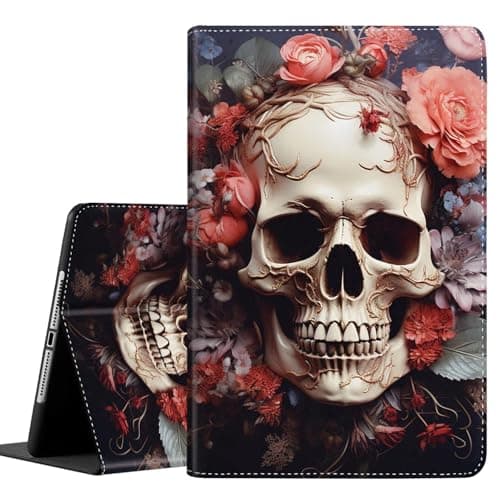 Case for iPad 11 inch (A16) 2025, for 10th Generation 10.9'' 2022, Durable Shockproof Protective Cover for iPad 11th/10 th Gen ,Skull Flower