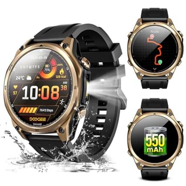 POPUX Anywise W1 GPS Smart Watches for Men, 6 Satellite Positioning, 50M Waterproof Fitness Tracker, 1.43'' Ai Mens Smart Watch for Android Phone/iPhone Compatible,Answer/Make Call/12 Days Battery