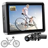 FEISIKE Handlebar Bike Mirror, Bicycle Rear View Camera with 4.3'' HD Night Vision Function, 145° Wide Angle View, Adjustable Rotatable Bracket, Compatible with Bicycle, Mountain, Road Bike