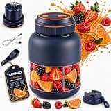 Portable Juicer 38 Blade Wireless Cup Blender Electric Fresh Bottle Mini Licuadora Portatil Personal Cupping Smoothie Single Serve Rechargeable Batidora Small with To-Go 180w It Fast (800ml)