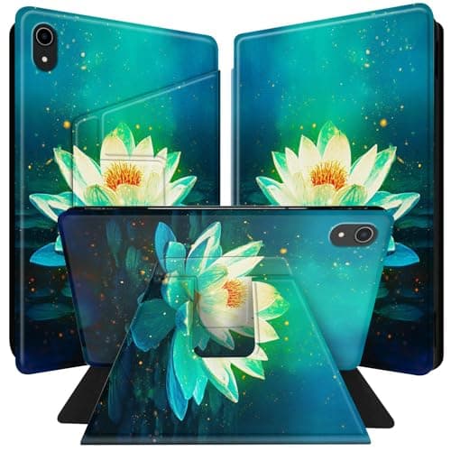 BPQOJB for iPad mini 6 Case for iPad mini 6th Generation Case 360 Degree Rotating PU Leather Smart Cover with Auto Wake/Sleep Tablet Cover for iPad mini 6 8.3 inch 2021 - Lotus Flower