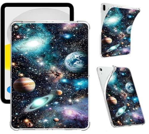 BVCLKJPOI for iPad 10.2 Transparent Case (9th/8th/7th Gen, 2021/2020/2019), Slim Lightweight Shockproof Anti-Yellowing Clear Soft TPU Protective Cover for iPad 10.2 inch, Milky Way