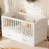 FFBCFDK 4-in-1 Convertible Crib, Converts to Toddler Bed and Full Bed