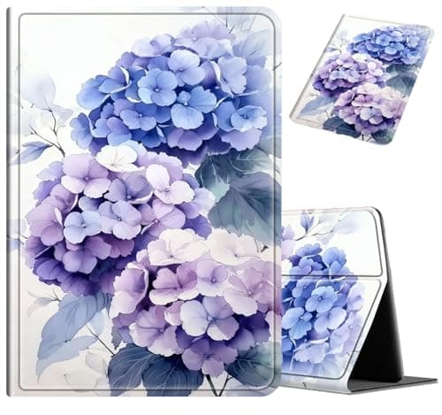Case for Amazon Fire HD 10 Tablet (9th/7th/5th Generation,2019/2017/2015 Release) 10.1", Slim PU Leather Adjustable Stand Cover, with Smart Sleep/Wake for Fire HD 10 Tablet Case, Hydrangeas