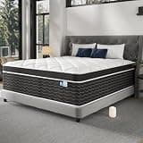 Ruoysun 12 Inch Hybrid Gel Foam Medium Firm King Mattress in a Box, Black