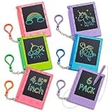 Mini LCD Writing Tablet for Kids - (Pack of 6) 4.5 Inch Colorful Doodle Board Drawing Pads - Educational Sketch Drawing Tablet Toys for Girls & Boys, Goodie Bags, Birthday Gifts, Party Favors, Prizes