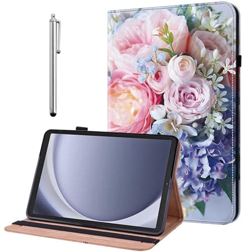 YiChZhe Case for Samsung Galaxy Tab A7 10.4” Case 2022 2020(SM-T500/ T503/ T505/ T507/T509) Shockproof Protective Case with Adjustable Stand Card Slot Pen Holder Cover, Colored Flowers