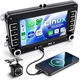 Driauto 7 Inch Car Stereo for VW Seat Golf Passat B6 B7 Polo Jetta Caddy Tiguan with Wireless Carplay& Android Auto, Linux System Double DIN Car Stereo with Bluetooth for Volkswagen AM/FM/RDS SWC