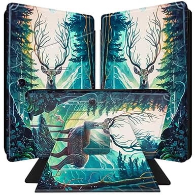 BPQOJB for Microsoft Surface Pro 9 Case 360 Degree Rotating PU Leather Smart Cover with Adjustable Stand & Auto Wake/Sleep Tablet Case for Microsoft Surface Pro 9 13 inch 2022 - Forest Deer