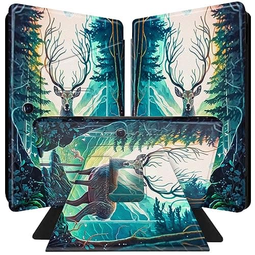 BPQOJB for Microsoft Surface Pro 9 Case 360 Degree Rotating PU Leather Smart Cover with Adjustable Stand & Auto Wake/Sleep Tablet Case for Microsoft Surface Pro 9 13 inch 2022 - Forest Deer