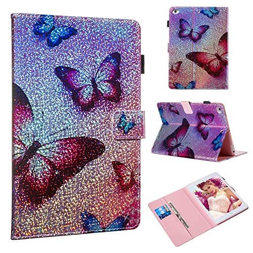 iPad Mini 5 2019 Case,Shiny Rhinestone Sparkle Bling PU Leather Magnetic Flip Wallet Case with Card Holder Shockproof Cover for iPad Mini 5th