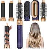Hair Dryer Brush 5 in 1, Negative Ion Blow Dryer Brush Set - 110,000 RPM High-Speed Hot Air Brush Air Styler Curling Wrap Air Curler,Curling Iron Hair Styling Tools for Straight Curl Drying Smoothing