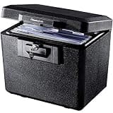 SentrySafe Black Fireproof Document Box with Key Lock, Safe Secures Files and Documents for Home or Office, 0.61 Cubic Feet, 13.6 x 15.3 x 12.1 inches, 1170