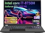 NEOBIHIER Gaming Laptop 16.1" FHD, i7-8750H, 32GB RAM, 1TB NVMe SSD, GTX 1650 4GB, Pro, Backlit Keyboard,Gray