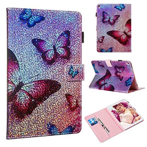 iPad Pro 9.7" 2016 Case,Shiny Rhinestone Sparkle Bling PU Leather Magnetic Flip Wallet Case with Card Holder Shockproof Cover for (2016 Release) iPad Pro 9.7 inch