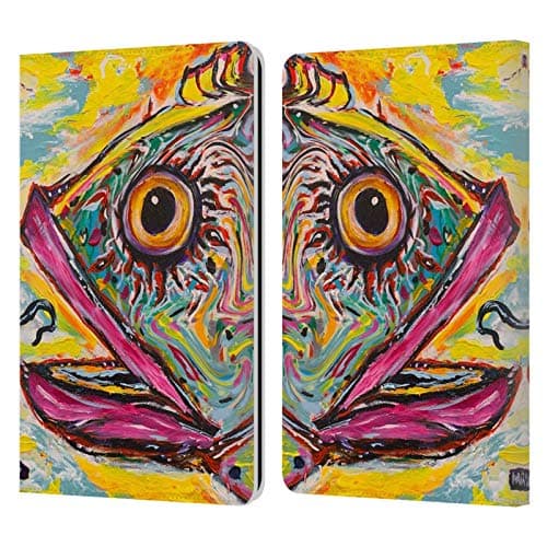 Head Case Designs Officially Licensed Mad Dog Art Gallery Pink The Fish Assorted Designs Leather Wallet Case Compatible with Kindle Paperwhite 1/2 / 3