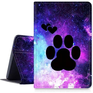 DIGTIALL for iPad (A16) 11th Generation 11 Inch 2025/10th Generation 10.9 Inch 2022, Slim PU Leather Folding Stand Protective Cover Case with Auto Sleep/Wake,Dog Paw Print