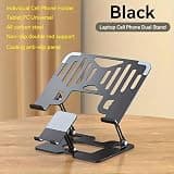 Laptop And Mobile Phone Stand Two-in-one, Adjustable Carbon Steel Stand, Multi-functional Folding Design With Heat Dissipation Base. It Is Portable And Anti-sagging FOr Both Home And Office Use.