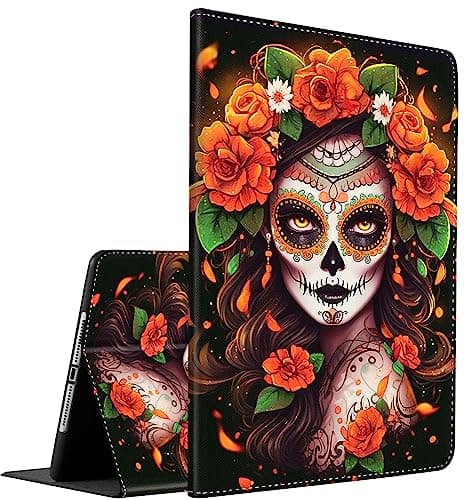 Case for Samsung Galaxy Tab S6 Lite 10.4 Inch 2022/2020 Model (SM-P610/P613/P615/P619), Multi-Angle Smart Stand Cover Auto Sleep/Wake for Tab S6 Lite 10.4 Inch,Sexy Woman with Roses Sugar Skull