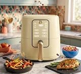 3 Quart Compact Air Fryer, Adjustable Temperature Control, Nonstick Fry Basket, Rapid Hot Air Cooking System, Dishwasher Safe Components, Buttercream