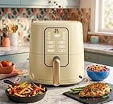 3 Quart Compact Air Fryer, Adjustable Temperature Control, Nonstick Fry Basket, Rapid Hot Air Cooking System, Dishwasher Safe Components, Buttercream