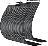 800W Solar Panel Kit, 2x400W Flexible Monocrystalline RV Solar Panel | for 12V/24V Battery | ETFE Semi-Flexible, Bendable to 30° | for RV, Boat, Van, Off-Grid Charging (Black-A)