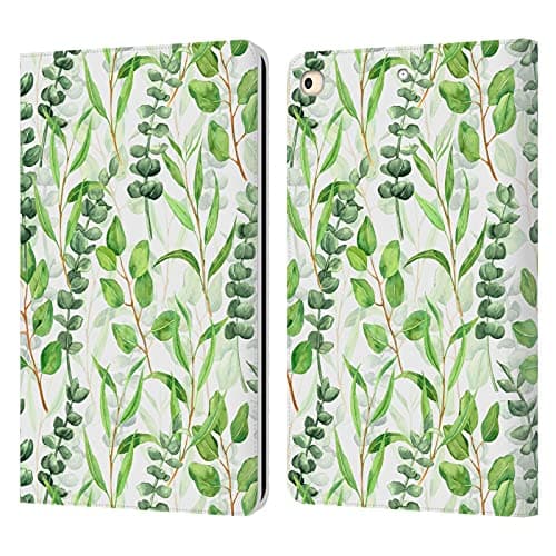 Head Case Designs Officially Licensed Katerina Kirilova Eucalyptus Mix Fruits & Foliage Patterns Leather Wallet Case Compatible with Apple iPad 9.7 2017 / iPad 9.7 2018