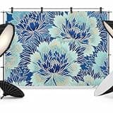 Teal Purple Floral Boho Backdrop 8x6ft Abstract Rustic Botanical Flowers Photography Backdrop Photoshoot Background Tapestry Banner for Birthday Baby Shower Decoration Party Video Photo Studio Props