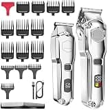 RASRGTRQ Hair for Men 2PCS Professional Adjustable Clipper Combo Kit Trimmer for Barber Electric Beard Cutter Machine