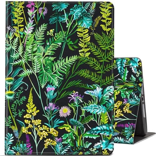 NLZQTTBD Case for Samsung Galaxy Tab S9 11 inch 2023 Release/Galaxy Tab S9 FE 5G 10.9 Adopt Premium Durable PU Leather Adjustable Stand Cover,with Auto Wake/Sleep,Green Plant