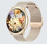 Colesma Round Smartwatch for Android iPhone, Ladies Watch with Bluetooth Call and Whatsapp Notifications, Fitness Watch with Blood Pressure/Heart Rate/Blood Oxygen (Modern Gold)