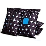 Rechargeable Desiccant Packs, 2 Pack 100g Silica Gel Moisture Absorber, Color-Change Indicator, Dehumidifier for Storage Bins, Closets, Totes (Black)