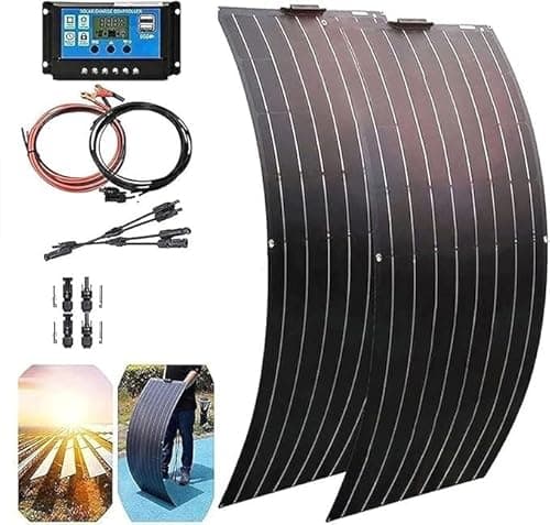 800W Solar Panel Kit - 2x400W Flexible Monocrystalline Panels with Charge Controller, Portable Solar Energy Solution for Camping, RVs, and Off-Grid Use