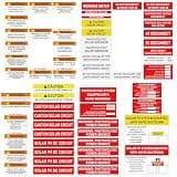 60 Pcs Solar Label Kit, Photovoltaic Solar System Installer Label Kit, PV Power Source Warning Set UV Resistant Solar PV Stickers 2017/2020/2023 NEC Code Compliant Electrical Panel Installer Kits