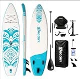 Inflatable Paddle Board,Stand Up Paddle Board Set, Extra Wide SUP Board with Removable Fin, Floating Paddle, Hand Pump, Waterproof Phone Pouch,Traveling Board (TT Green/Kayak Seat)