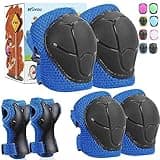 KUYOU Kids Knee Pads Elbow Pads Guards Protective Gear Set Safety Gear for Roller Skates Cycling BMX Bike Skateboard Inline Skatings Scooter Riding Sports(Blue)