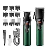 DAXXIN Hair Cutting Tool, 2 Pcs Hair Clipper Professional Hair Trimmer Set Electric Hair Trimmer Machine LED Display Barber Electric Clipper for Men