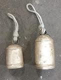 Large Rustic Iron Cow Bells Set of 2 8-10"