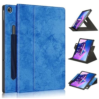 for Lenovo Tab M10 Plus 2022 10.6inch TB-125F/128F Shockproof Smart Tablet Cover Case,360°Multi- Viewing Angles Stand Folio Hard PC Back Shell with Auto Wake Sleep(Dark Blue)